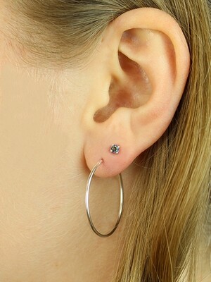 Sterling Silver 30mm Thin Endless Hoops