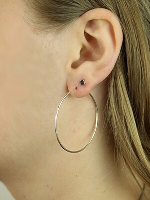 Sterling Silver 45mm Thin Endless Hoops