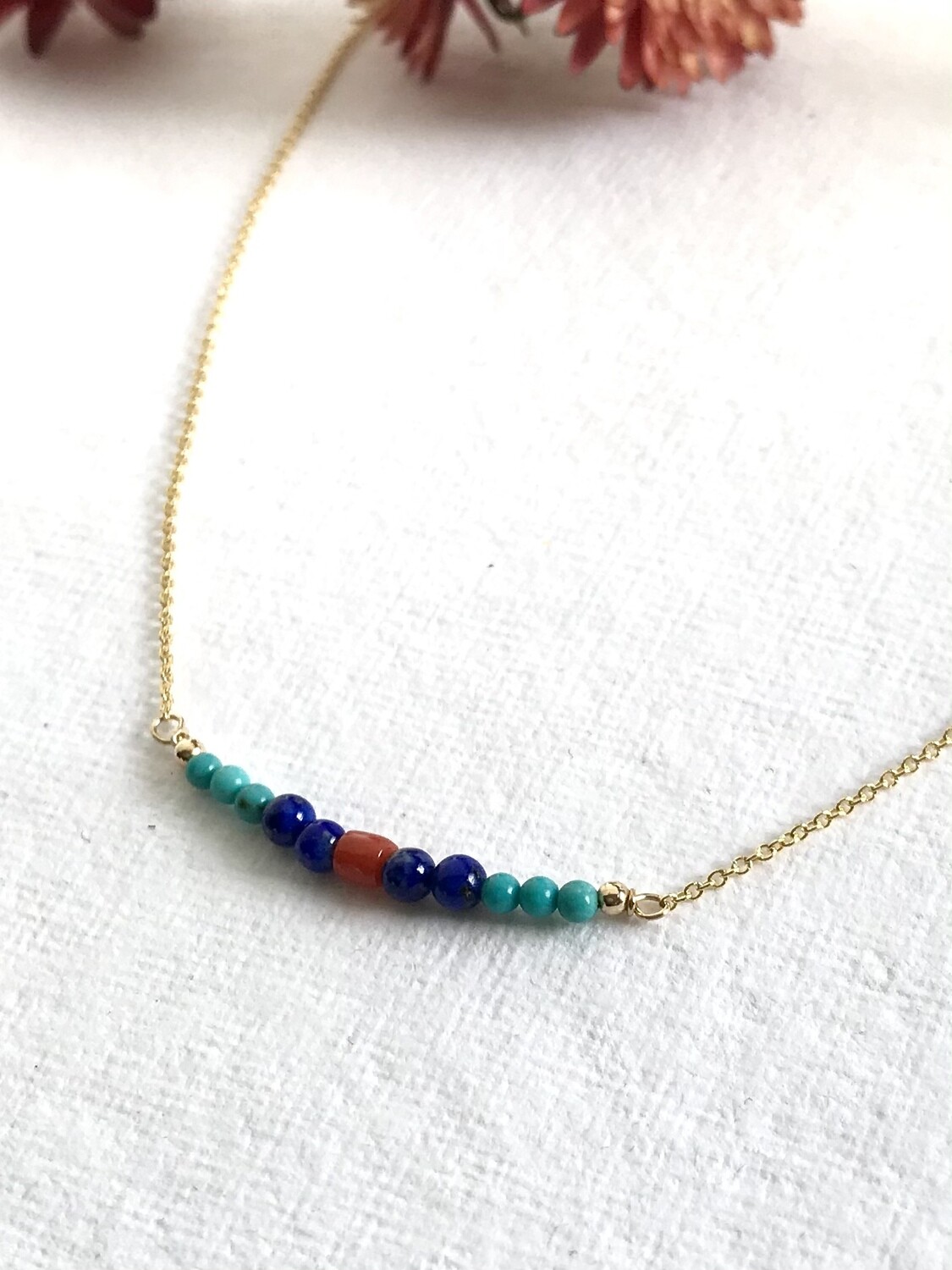 Turquoise, Lapis & Coral Artemis Necklace - GDFDSN5