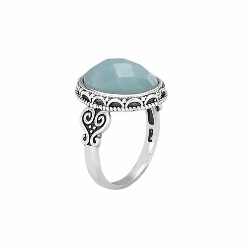 Sterling Silver Faceted Amazonite Ring - RTM3327