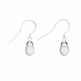 Sterling Silver Simple Pearl Drop Earrings - ETM1137