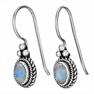 Sterling SIlver Rainbow Moonstone Earrings - ETM3609