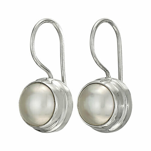 Sterling Silver Pearl Dangle Earrings - ETM4014