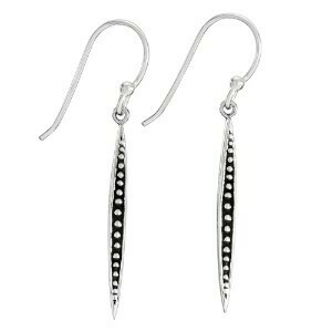 Sterling SIlver Long Granualted Bali Earrings - ETM4414