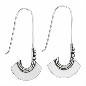 Sterling Silver Long Paddle Earrings - ETM3633