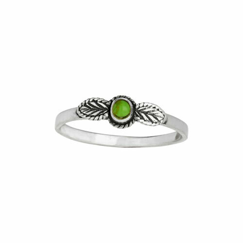 Sterling Silver Tiny Floral Gaspeite RIng -RTM4139
