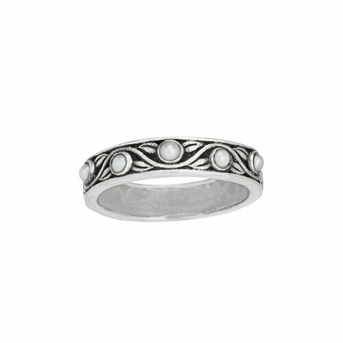 Sterling Silver Pearls + Vines Ring - RTM4115