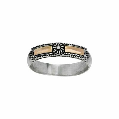 Sterling Silver with Gold Bars Ring - RTM4037
