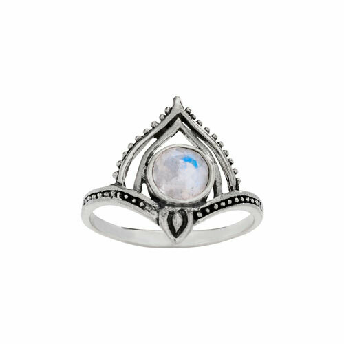 Sterling Silver Moonstone Henna Ring - RTM4350