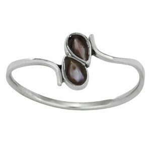 Sterling Silver Blk Mother of Pearl RIng - RTM3971