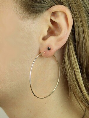 Sterling Silver 50mm Thin Endless Hoops