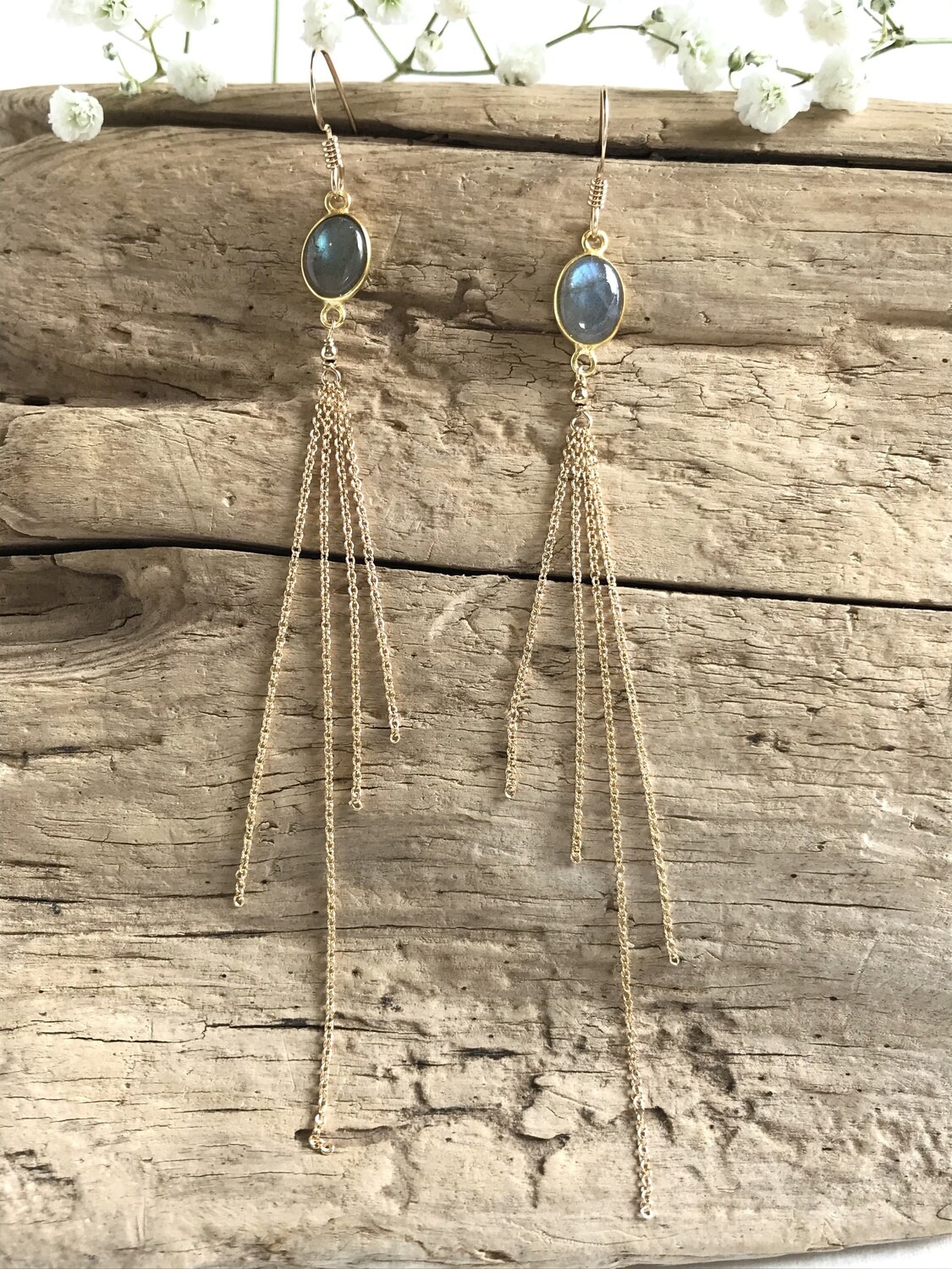 Labradorite Aphrodite Oval Earrings - GDFDLKE3