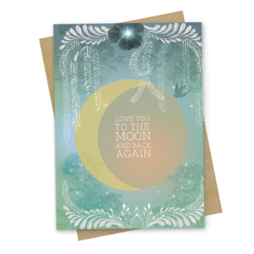 Moon & Back Small Greeting Card - PAC186