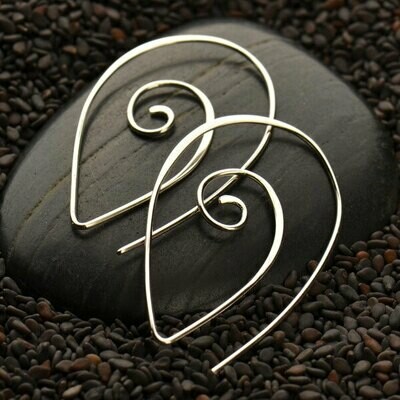 Sterling Silver Pointed Spiral Thread Thru Hoops - H12-2255