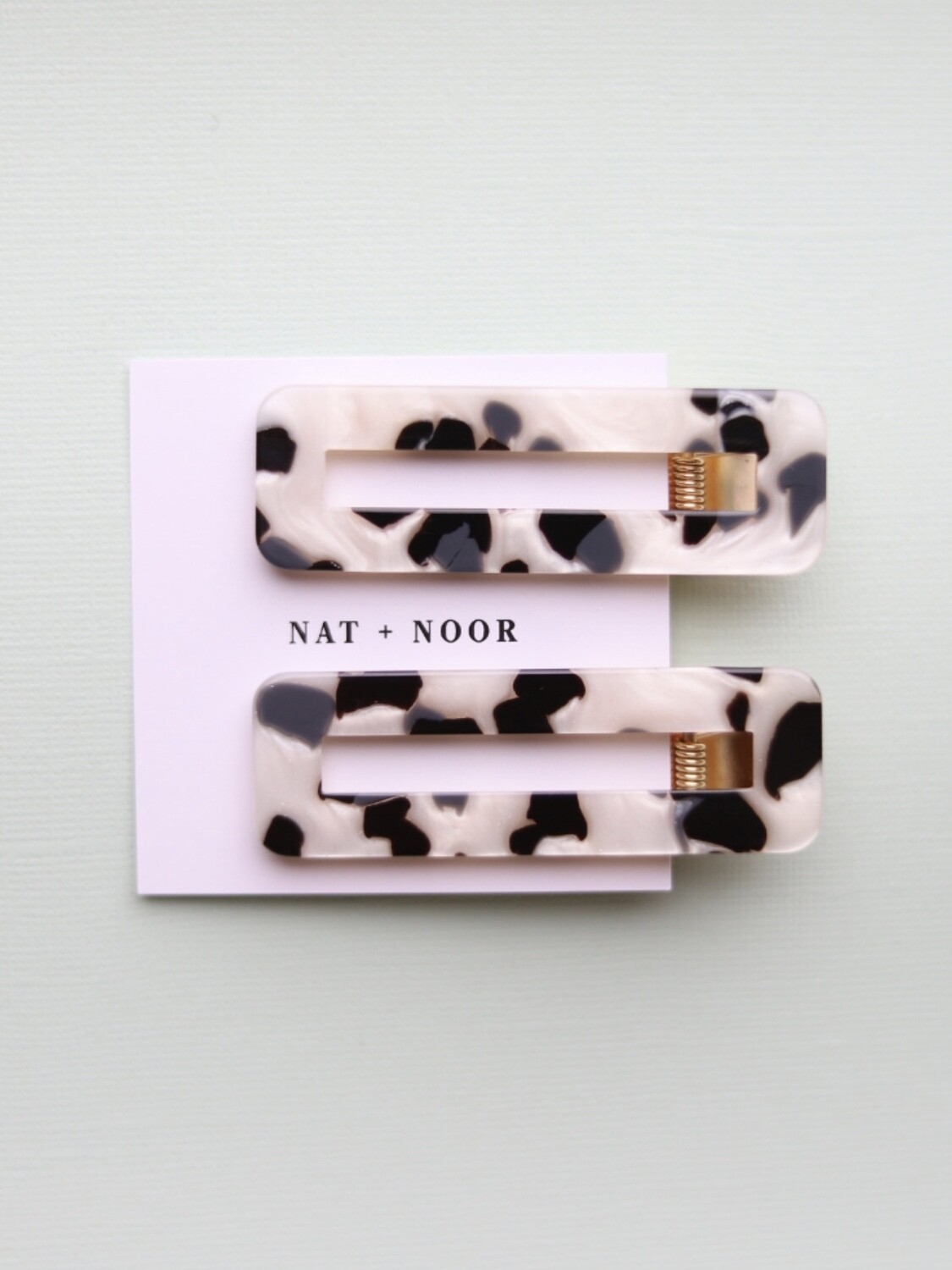 Tortoise Hair Clip Set - Black &amp; White