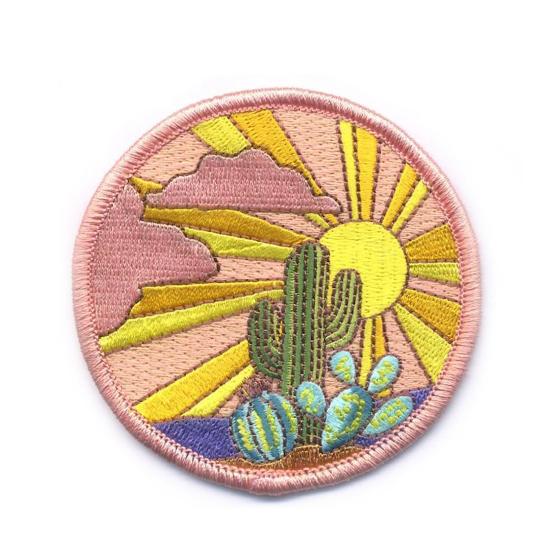 Cactus Sunset Embroidered Patch - AQPA2