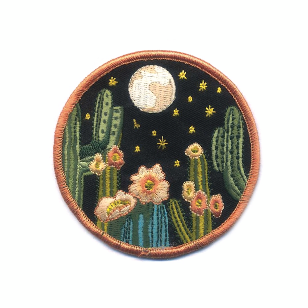 Night Cactus Embroidered Patch - AQPA4