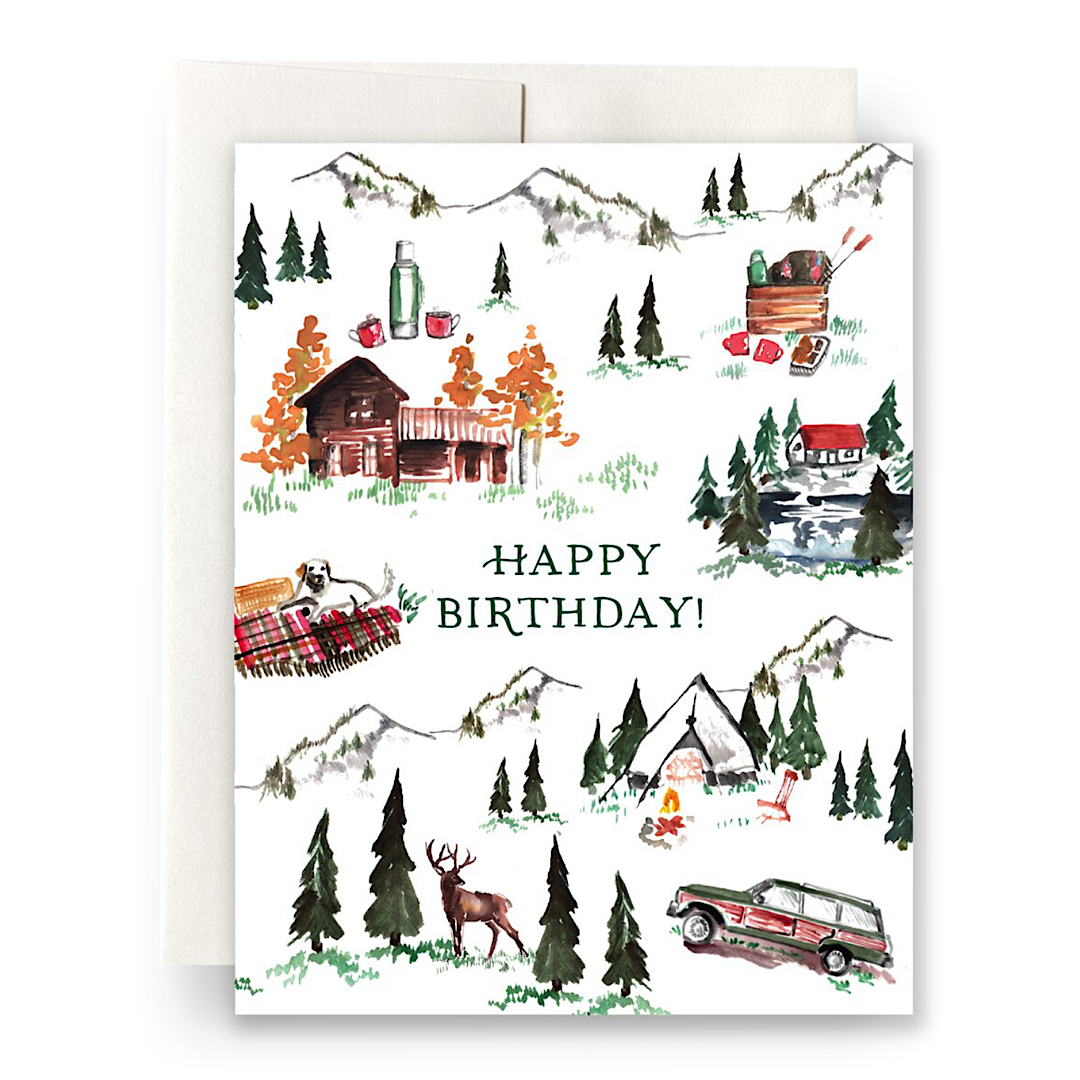 Alpine Lodge Birthday Greeting Card - AQ24