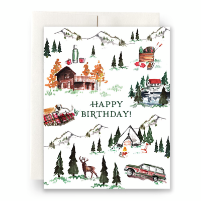 Alpine Lodge Birthday Greeting Card - AQ24