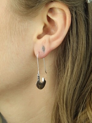 Sterling Silver Long Paddle Earrings - ETM3633