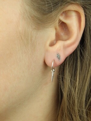 Sterling Silver Spike Hoops - H13-3909