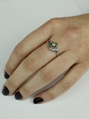 Sterling Silver Floral Gaspeite Ring - RTM3171