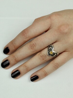 Sterling SIlver Galaxy Citrine Ring - RTM4122