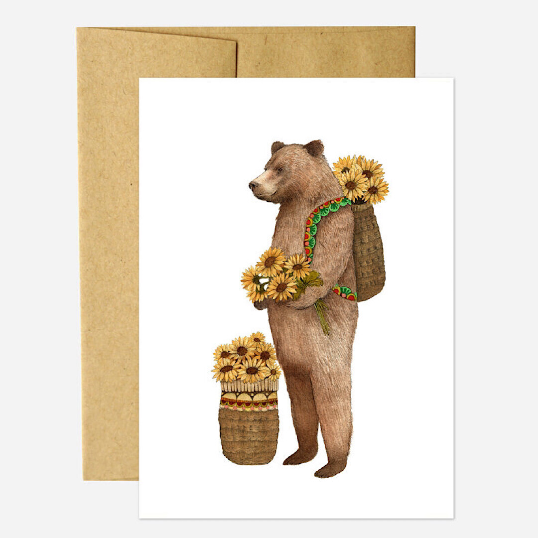 PH16 Flower Messenger: The Bear Greeting Card