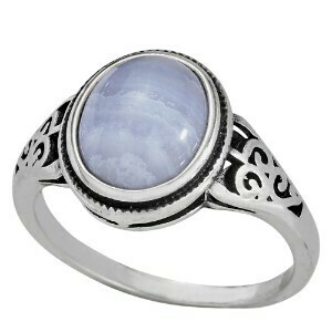 Sterling Silver Blue Lace Agate Ring - RTM3754