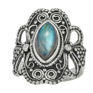 Sterling Silver Filigree Labradorite Ring- RTM3335