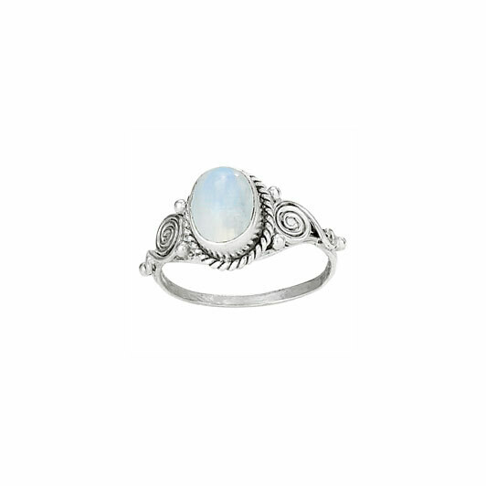 Sterling Silver Moonstone Swirl Ring - RTM522
