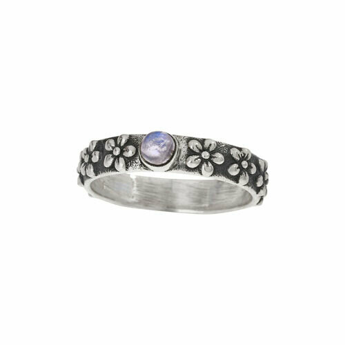 Sterling Silver & Moonstone Daisy Band - RTM4400