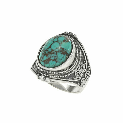 Sterling Silver Turquoise Saddle Ring - RTM3600