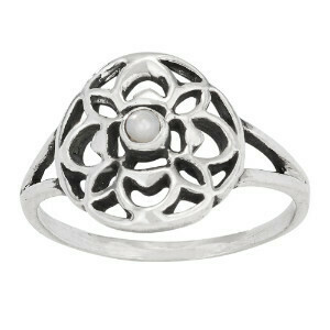 Sterling Silver Pearl Flower Ring -RTM3913