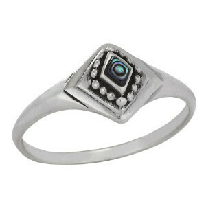Sterling Silver Paua Shell Ring - RTM3905