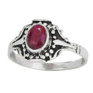 Sterling Silver Ruby Saddle Ring - RTM3927