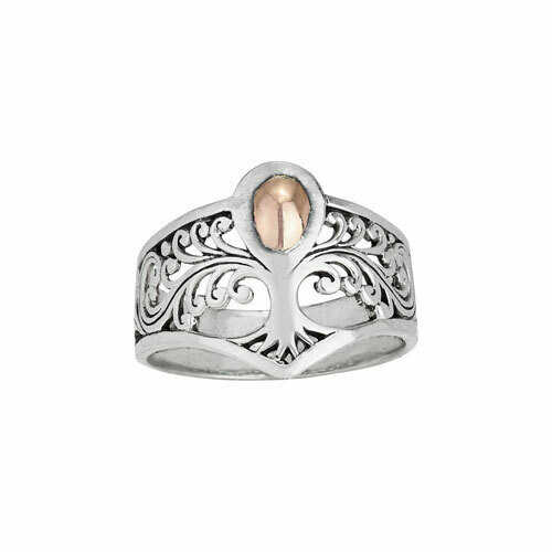 Sterling Silver & Gold Tree Ring - RTM4072