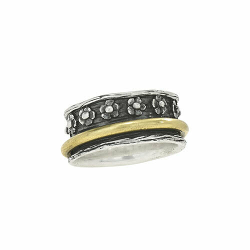 Sterling Silver &amp; Bronze Spinner Ring - RTM3439