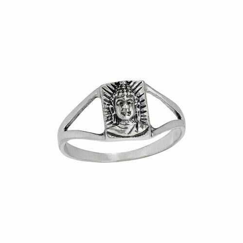 Sterling Silver Buddha Head Ring - RTM4051