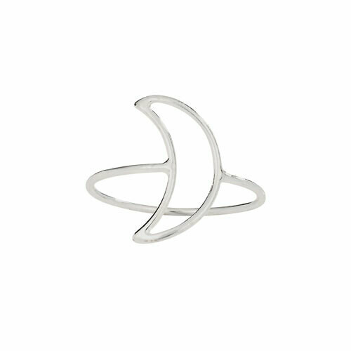 Sterling Silver Open Moon Minimalist Ring- RTM4268