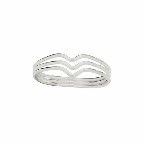 Sterling Silver Three V Band - RTM4262