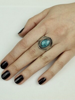 Sterling Silver Turquoise Saddle Ring - RTM3600