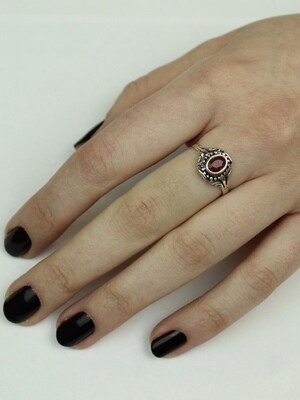 Sterling Silver Ruby Saddle Ring - RTM3927
