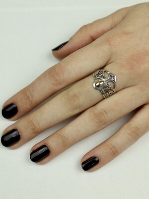 Sterling Silver &amp; Gold Tree Ring - RTM4072