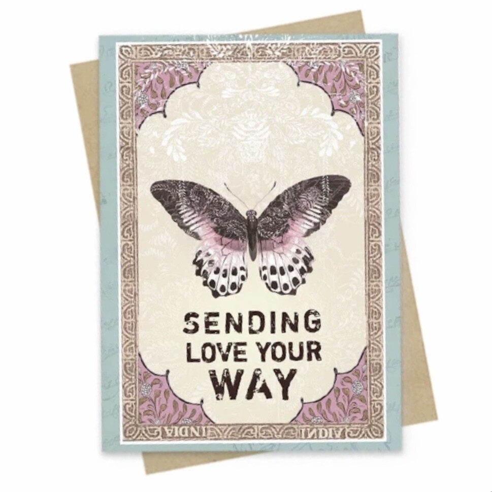 Sending Love Butterfly Small Greeting Card - PAC155