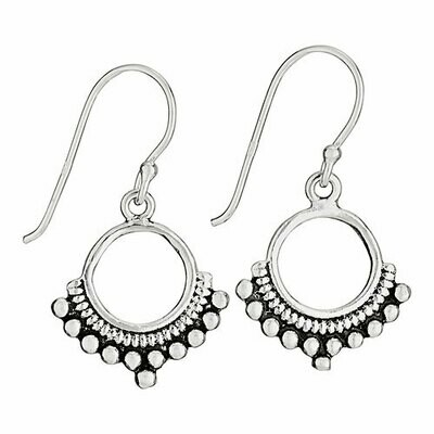 Sterling Silver Bali Dot Dangle Earrings - ETM4610