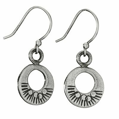 Hill Tribe Silver Cut Out Circle Earrings - ETM4703
