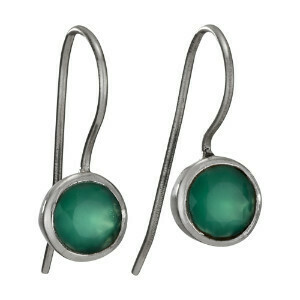 Sterling Silver Green Quartz Faceted Earrings - ETM4342