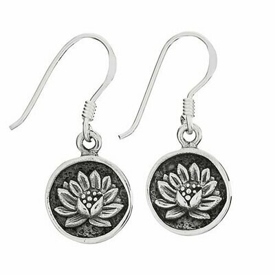 Sterling Silver Lotus Flower Earrings - ETM4730