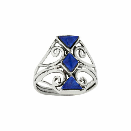 Sterling Silver Lapis Deco Ring - RTM4325